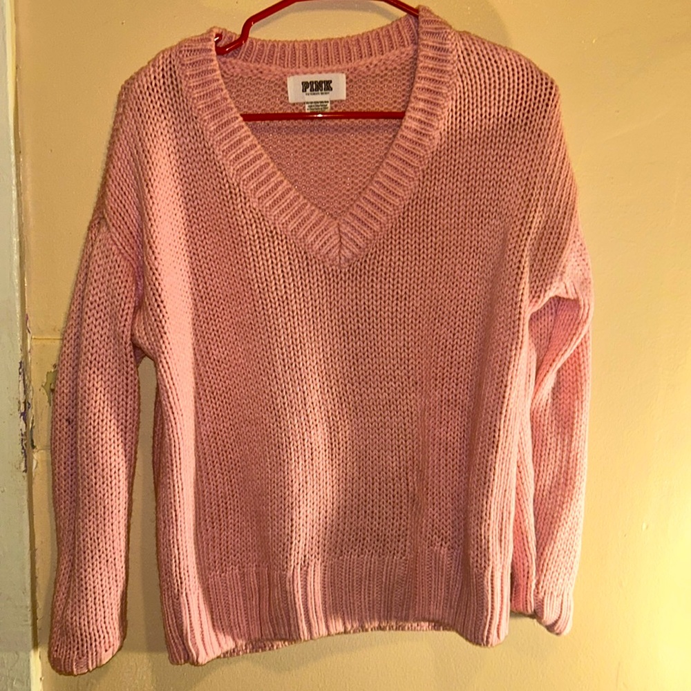 Pink knitted sweater